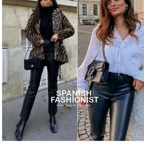 Zara Faux Leather Leggings - Picture 8 of 16